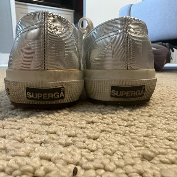 Superga Silver Metallic Trainers Tennis Shoes Size 6.5 - Picture 4 of 5